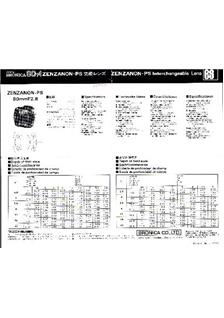 Bronica 80/2.8 manual. Camera Instructions.